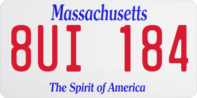 MA license plate 8UI184