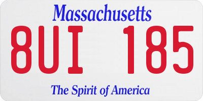 MA license plate 8UI185