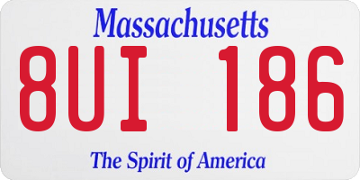 MA license plate 8UI186