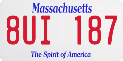 MA license plate 8UI187