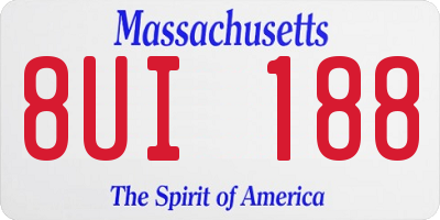 MA license plate 8UI188