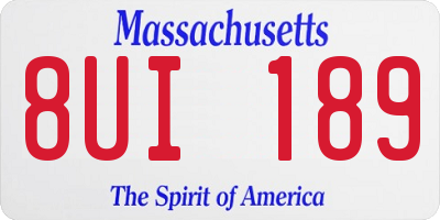 MA license plate 8UI189