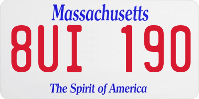 MA license plate 8UI190