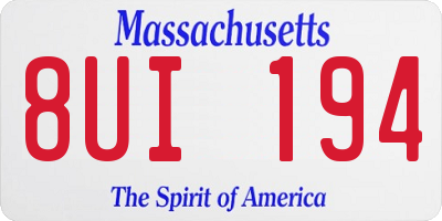MA license plate 8UI194
