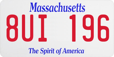MA license plate 8UI196