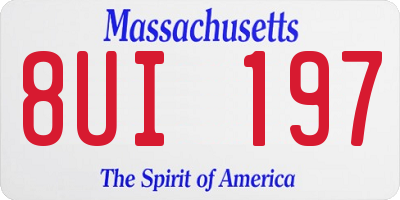 MA license plate 8UI197