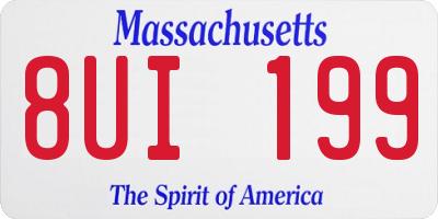 MA license plate 8UI199