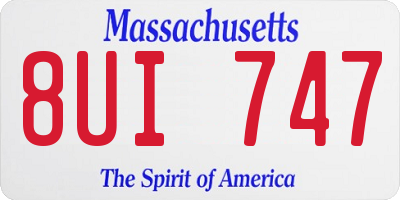 MA license plate 8UI747