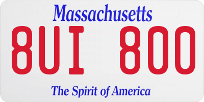MA license plate 8UI800