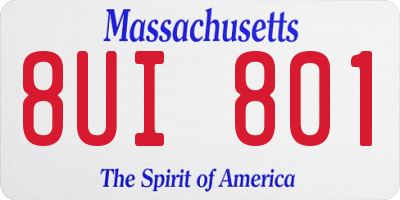 MA license plate 8UI801
