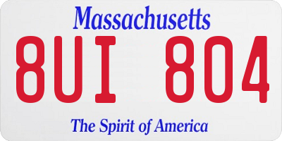 MA license plate 8UI804