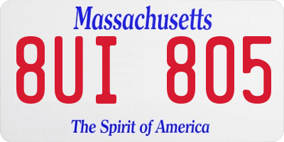 MA license plate 8UI805