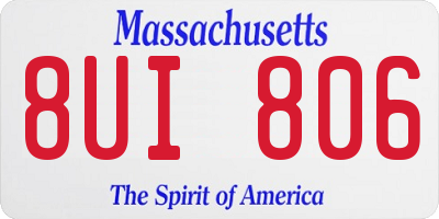 MA license plate 8UI806