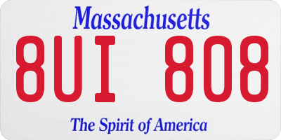MA license plate 8UI808