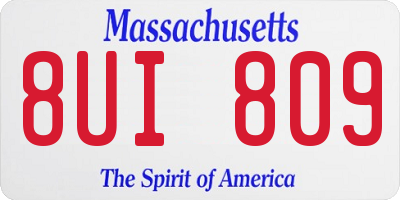 MA license plate 8UI809