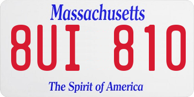 MA license plate 8UI810
