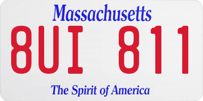 MA license plate 8UI811