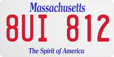 MA license plate 8UI812