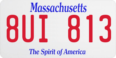 MA license plate 8UI813