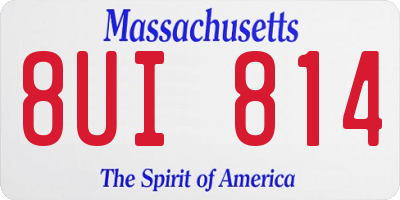 MA license plate 8UI814