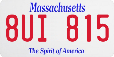 MA license plate 8UI815