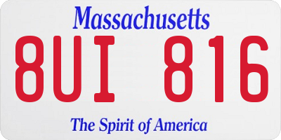 MA license plate 8UI816