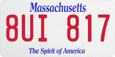 MA license plate 8UI817
