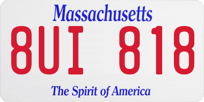 MA license plate 8UI818