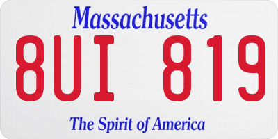 MA license plate 8UI819