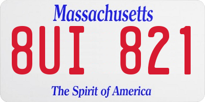MA license plate 8UI821