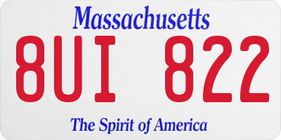 MA license plate 8UI822