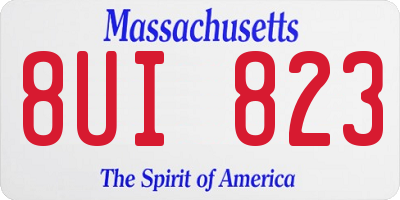 MA license plate 8UI823