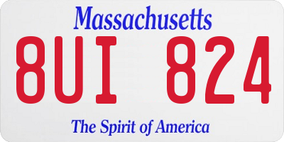MA license plate 8UI824