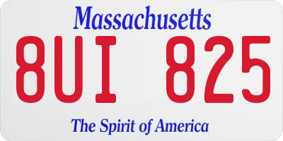 MA license plate 8UI825