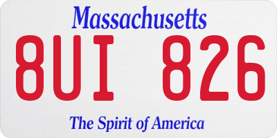 MA license plate 8UI826