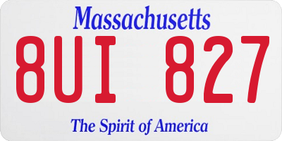 MA license plate 8UI827
