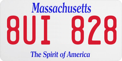 MA license plate 8UI828