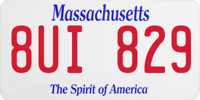 MA license plate 8UI829
