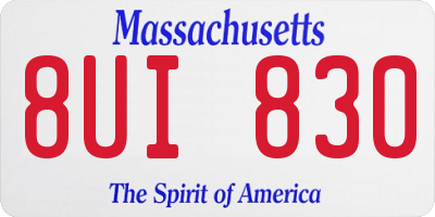 MA license plate 8UI830