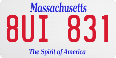 MA license plate 8UI831