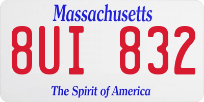 MA license plate 8UI832
