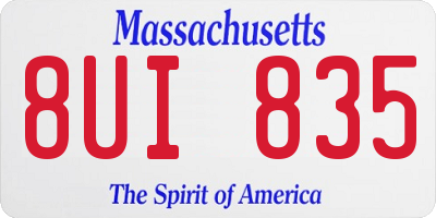 MA license plate 8UI835