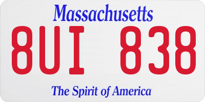 MA license plate 8UI838