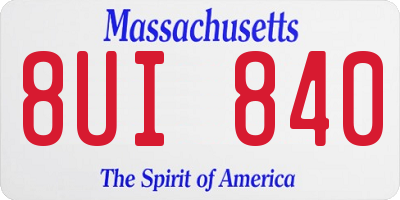 MA license plate 8UI840