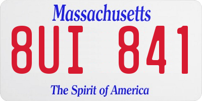 MA license plate 8UI841