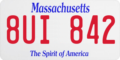MA license plate 8UI842