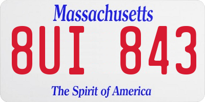 MA license plate 8UI843