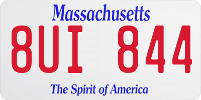 MA license plate 8UI844