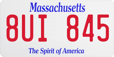 MA license plate 8UI845