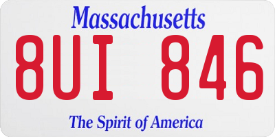 MA license plate 8UI846